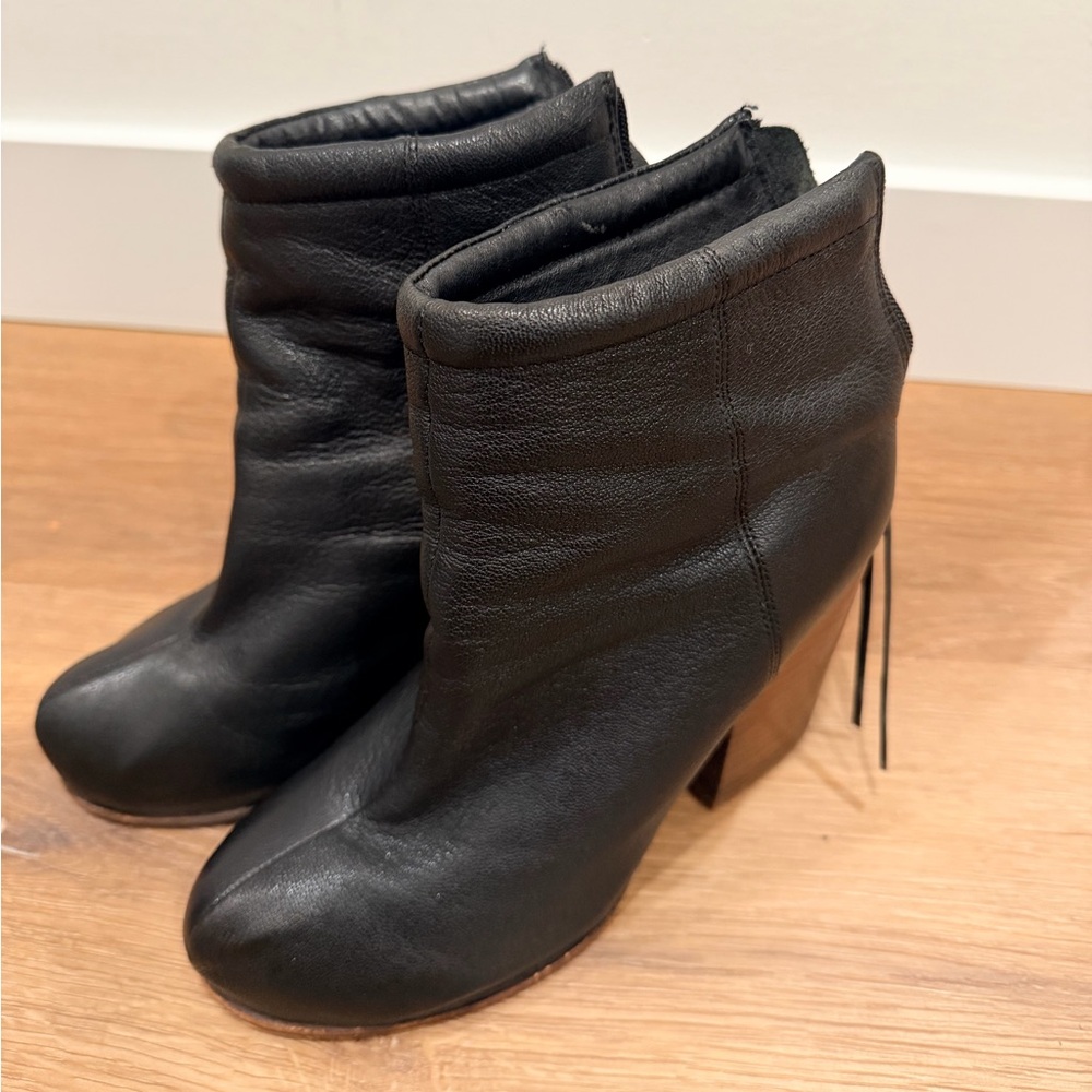 Jeffrey Campbell Black Leather Ankle Booties